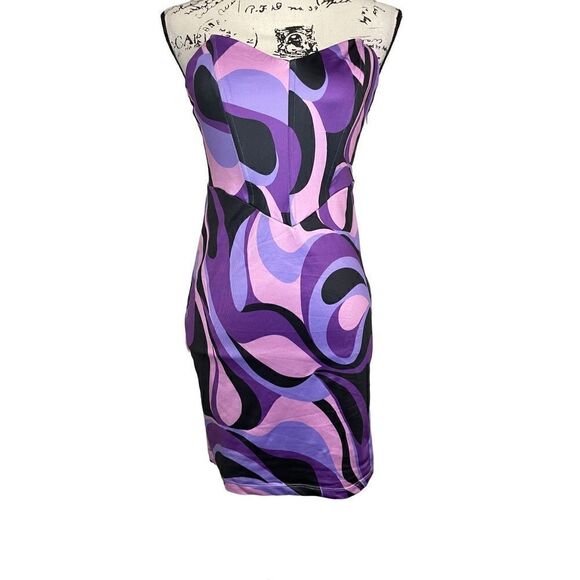 Princess Polly Bowies purple mini dress, Size 8 - Picture 2 of 5